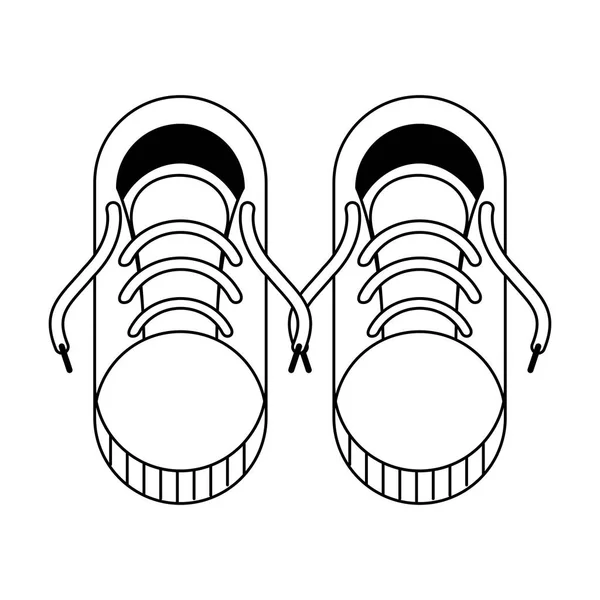 Zapatillas verdes para vacaciones de verano en blanco y negro — Vector de stock