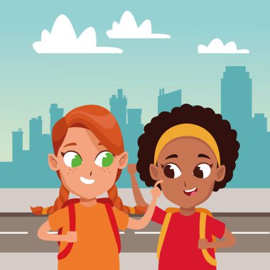 çocukluk sevimli öğrenciler kız karikatür