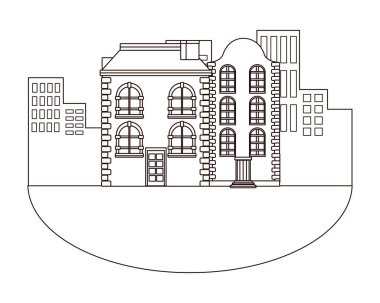 Kentsel binalar ve şehir mimarisi siyah beyaz