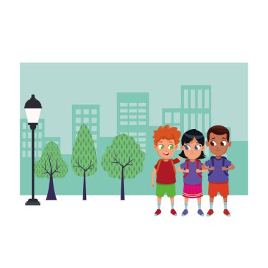 çocukluk sevimli okul öğrencileri karikatür