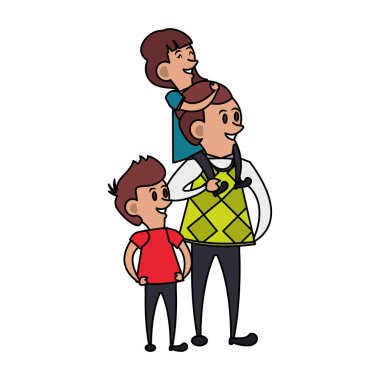 babalar günü aile kutlama karikatür