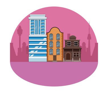 Kentsel binalar ve şehir mimarisi siyah beyaz