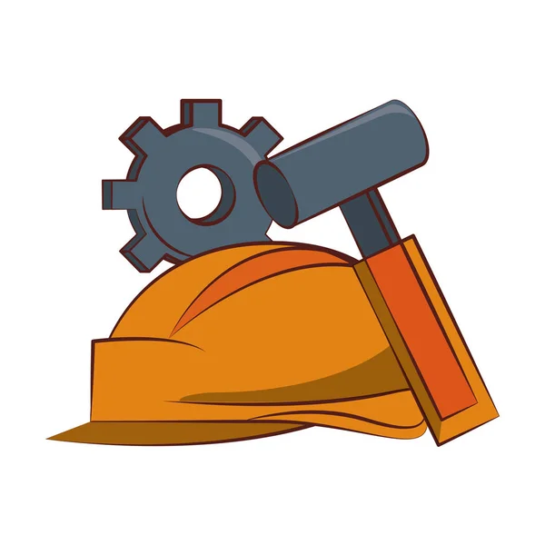Engineering Bau Fabrik Industrie Karikatur — Stockvektor