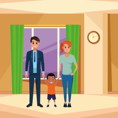 Küçük çocuklu aile genç anne-baba