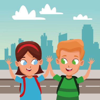 sevimli sevimli çocuk çocukluk karikatür