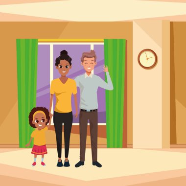 Küçük çocuklu aile genç anne-baba