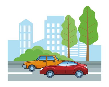 Vintage ve klasik modern araba araçlar ile