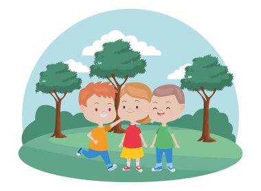 Sevimli mutlu çocuklar eğleniyor