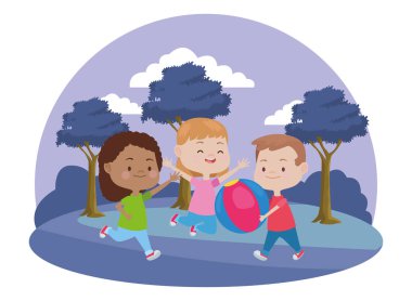 Sevimli mutlu çocuklar eğleniyor