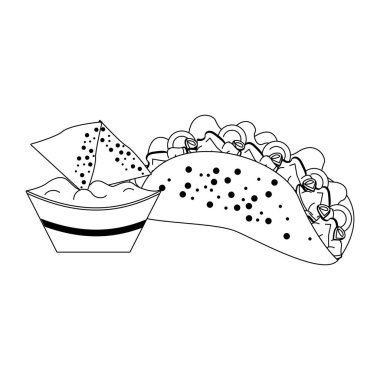 meksika kültür ve gıdalar karikatürler siyah beyaz