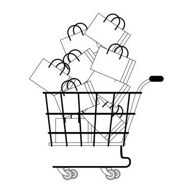 siyah beyaz alışveriş perakende satış mağaza karikatür