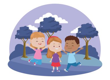 Sevimli mutlu çocuklar eğleniyor