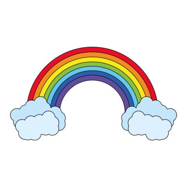 sihirli parlak gökkuşağı soyut karikatür