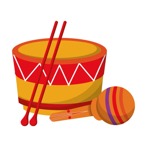 Instrumentos musicais objetos musicais desenhos animados — Vetor de Stock