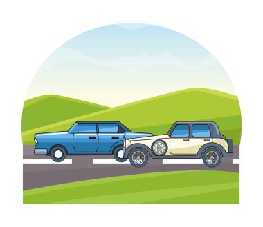 Vintage ve klasik modern araba araçlar ile