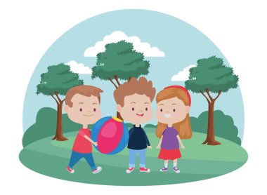 Sevimli mutlu çocuklar eğleniyor