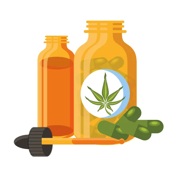 Cannabis martihuana sativa konopie kreskówki — Wektor stockowy