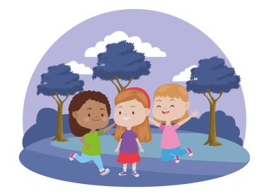 Sevimli mutlu çocuklar eğleniyor