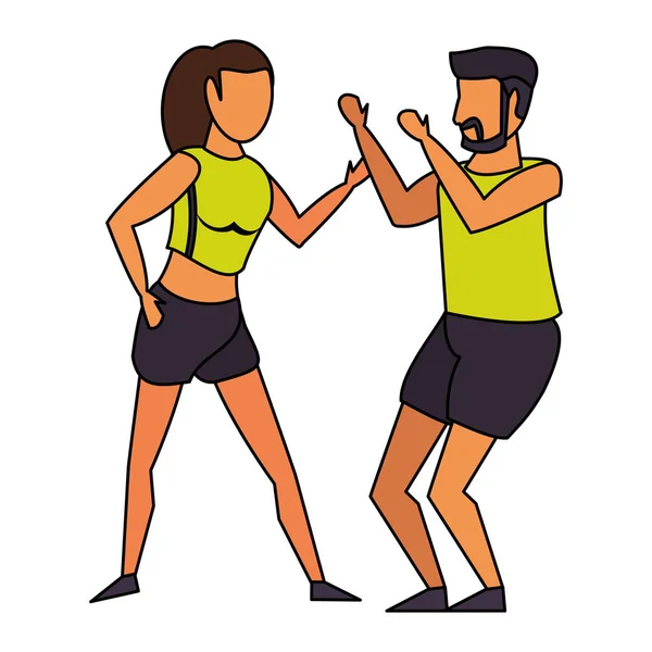 Fitness Sport Bewegung Lifestyle Cartoon — Stockvektor