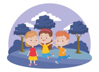 Sevimli mutlu çocuklar eğleniyor