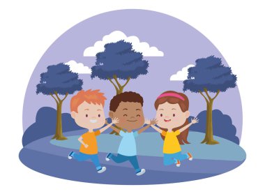 Sevimli mutlu çocuklar eğleniyor