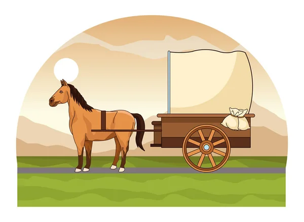 Античный трактор для перевозки лошадей — стоковый вектор