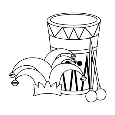 siyah beyaz parti şenlikli kutlama karnaval karikatür