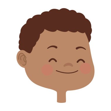 Mutlu çocuk gülen yüz karikatürler