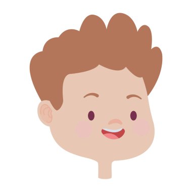 Mutlu çocuk gülen yüz karikatürler