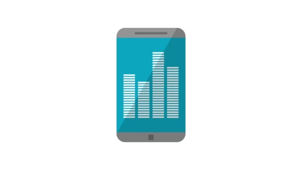 Odtwarzanie muzyki na ikonach telefonów komórkowych — Wideo stockowe