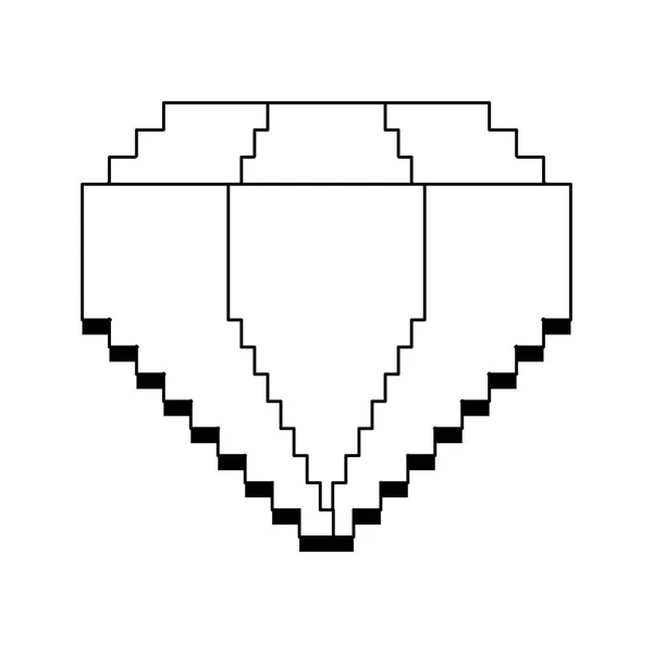 Пикселированный ретро-арт в черно-белом цвете — стоковый вектор