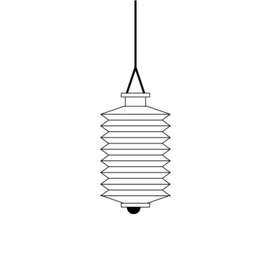 siyah beyaz oryantal çin fener dekorasyon karikatür