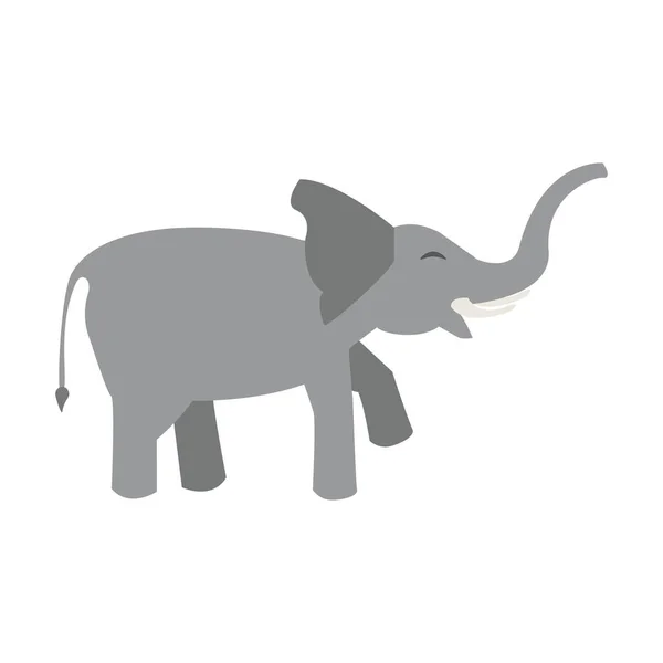 Ελέφαντας άγριας ζωής ζώο κινούμενα σχέδια πλάι απομονωμένη — Διανυσματικό Αρχείο