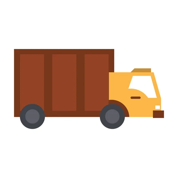 Dostawa Cargo Truck SideView symbol na białym tle — Wektor stockowy