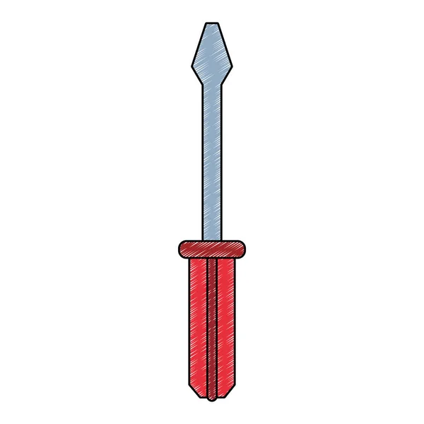 Schroevendraaier Bouwgereedschap krabbelen — Stockvector