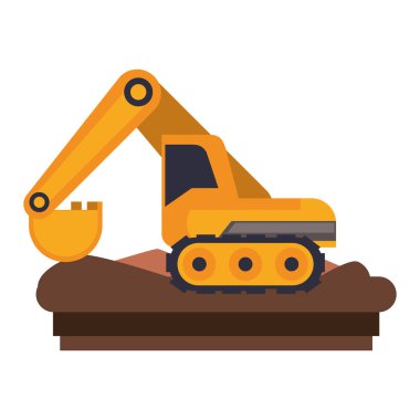 Constrution araç makine izole yan görünüm