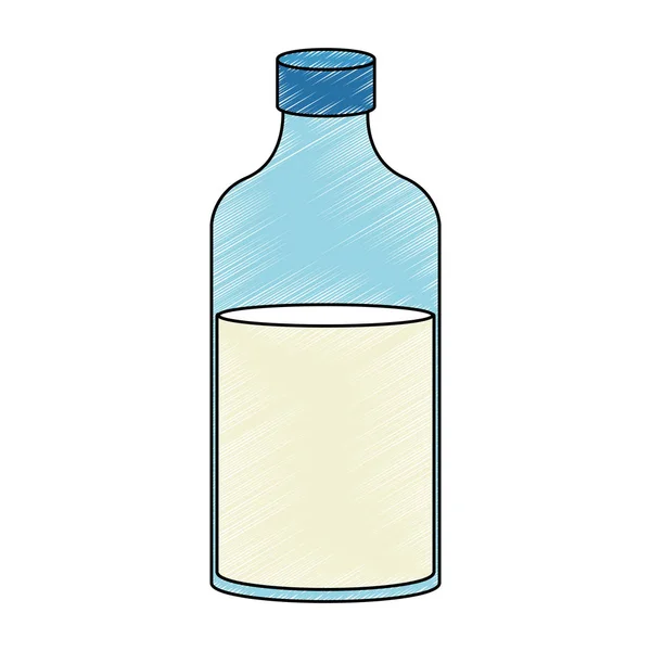 Botol susu mengisolasi coretan - Stok Vektor