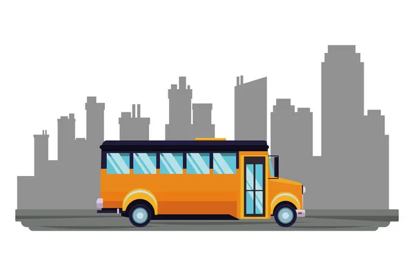 Ônibus escolar veículo público vista lateral — Vetor de Stock