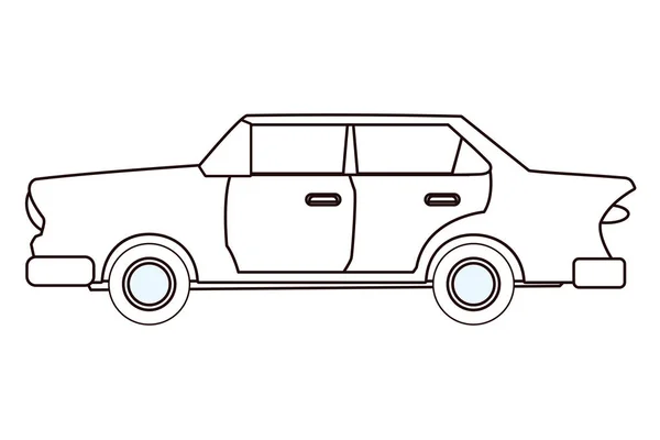 Vehículo de coche clásico vintage en blanco y negro — Vector de stock