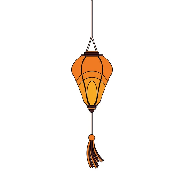 Oriental chinois lanterne décoration dessin animé — Image vectorielle