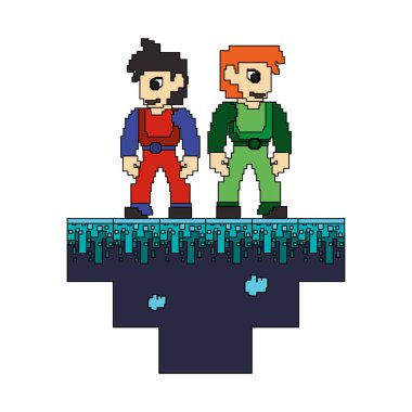video oyunu pikselli retro sanat karikatür