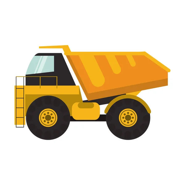 Construction cargo truck vehicle isolated sideview — Stock Vector