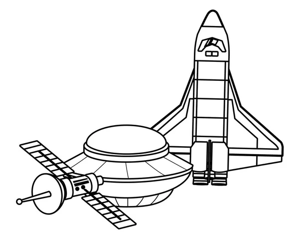 Weltraumforschung und Planeten Karikatur — Stockvektor