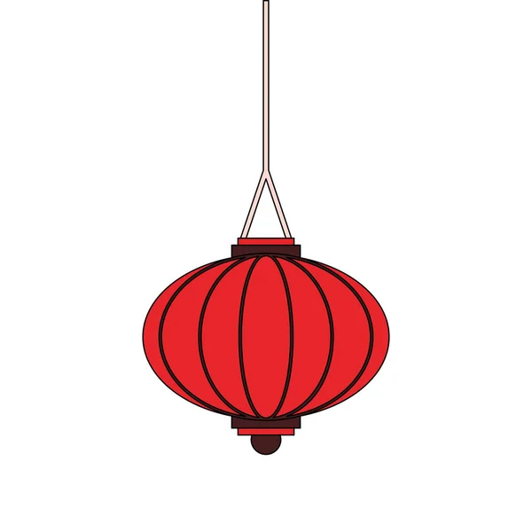 Oriental chino linterna decoración de dibujos animados — Vector de stock
