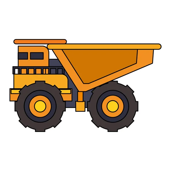 Máquinas para veículos de mineração vista lateral isolada — Vetor de Stock