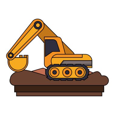 Constrution araç makine izole yan görünüm