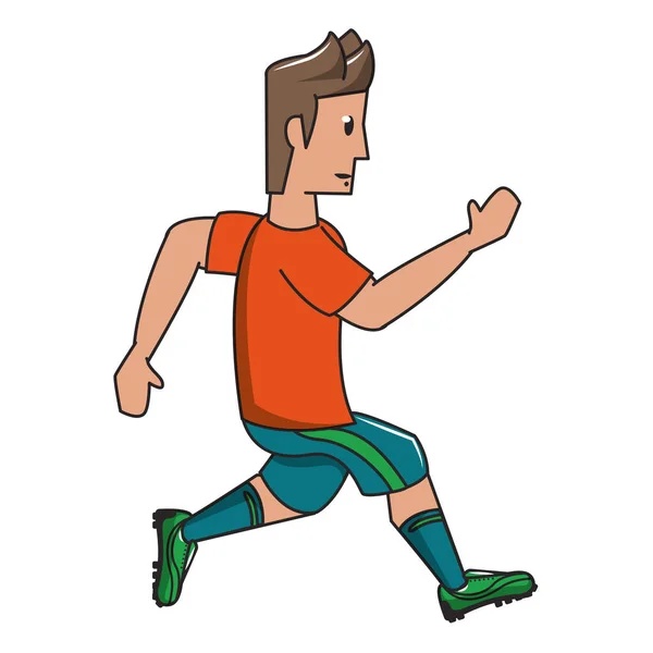 Joueur de football jeu de sport dessin animé — Image vectorielle