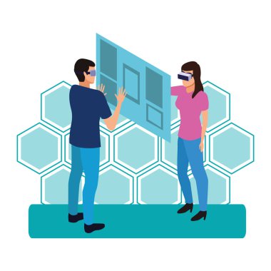 sanal gerçeklik teknolojisi deneyimi karikatür