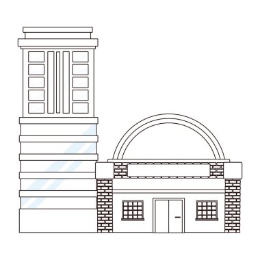 Kentsel binalar ve şehir mimarisi siyah beyaz