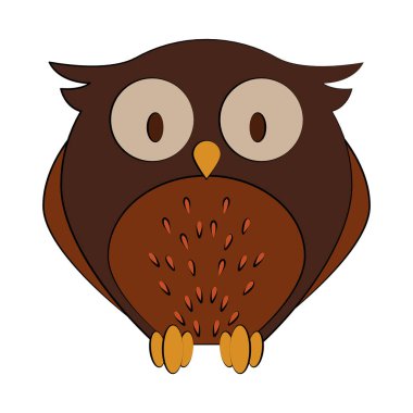 Sevimli baykuş kuş karikatür izole